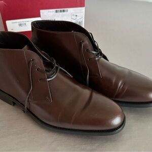 Salvatore Ferragamo Dark Brown Leather Dress Shoes 10.5